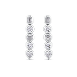 18ct White Gold Stud Drop Earrings