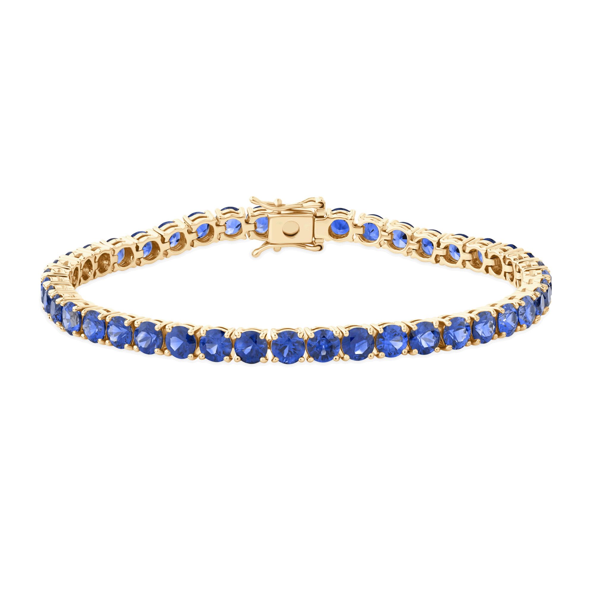 Round Royal Blue Sapphire Tennis Bracelet