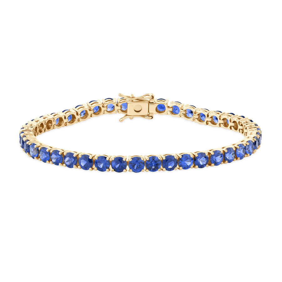 Round Royal Blue Sapphire Tennis Bracelet