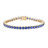 Round Royal Blue Sapphire Tennis Bracelet