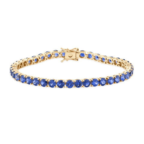 Round Royal Blue Sapphire Tennis Bracelet