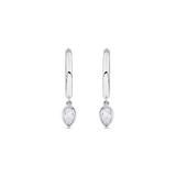 Pear Diamond Huggie Earrings in 18ct Gold