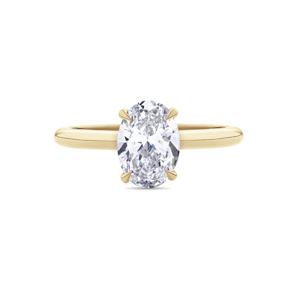 AG. 09 Oval Diamond Engagment Ring in 18ct Yellow Gold