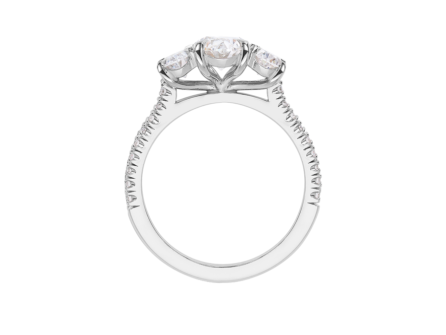 AG.31 | Oval Trilogy Diamond Engagement Ring