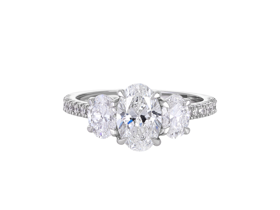 AG.31 | Oval Trilogy Diamond Engagement Ring