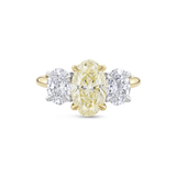 2ct Oval Yellow Diamond Trilogy Engagement Ring