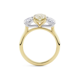 2ct Oval Yellow Diamond Trilogy Engagement Ring
