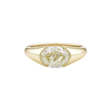 2.01ct Oval Cut Yellow Diamond Signet Ring