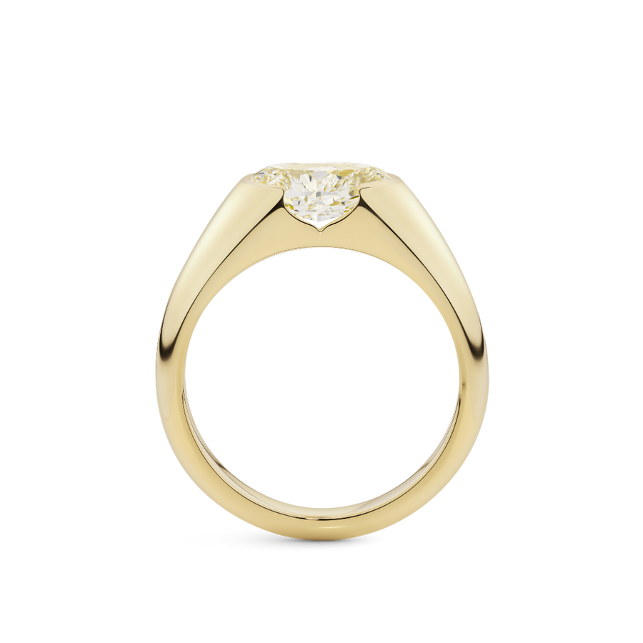 2.01ct Oval Cut Yellow Diamond Signet Ring