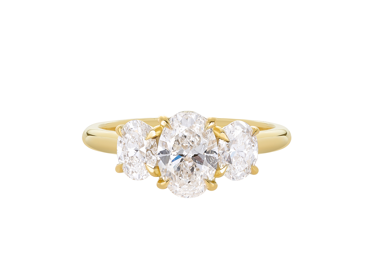 AG.29 Oval Diamond Trilogy Engagement Ring A.G Designer Jeweller