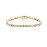 7.64ct Bezel Set Champagne Diamond Tennis Bracelet