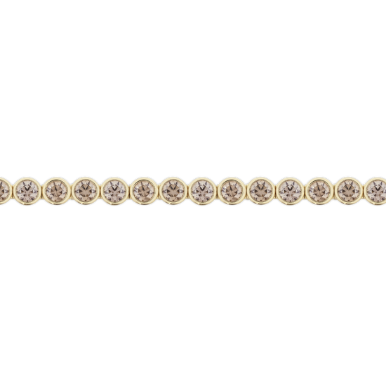 7.64ct Bezel Set Champagne Diamond Tennis Bracelet