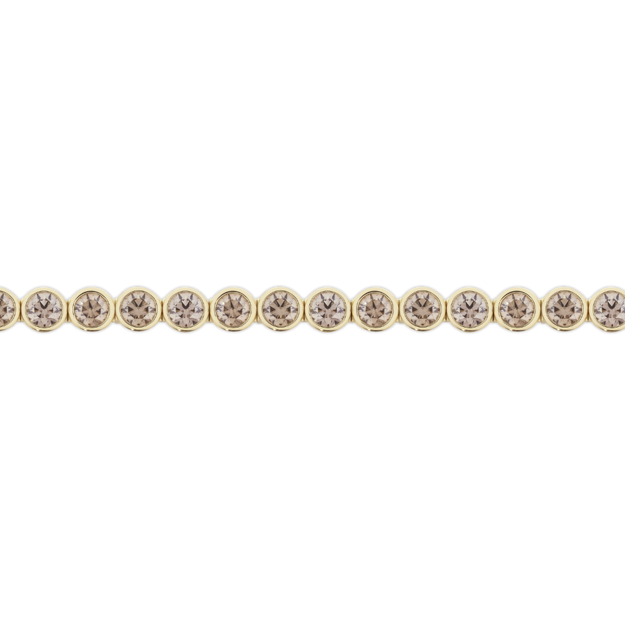 7.64ct Bezel Set Champagne Diamond Tennis Bracelet
