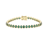 6.54ct Bezel Set Green Emerald Tennis Bracelet