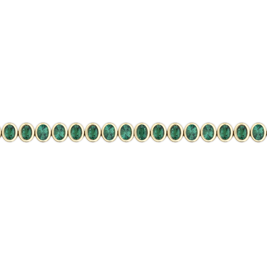 6.54ct Bezel Set Green Emerald Tennis Bracelet