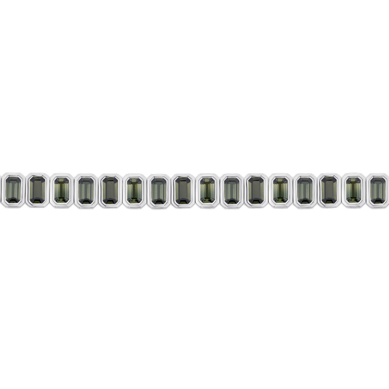 12.26ct Emerald Cut Green Sapphire Tennis Bracelet