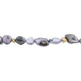 Dark Keshi Pearl and 24ct Gold Bracelet