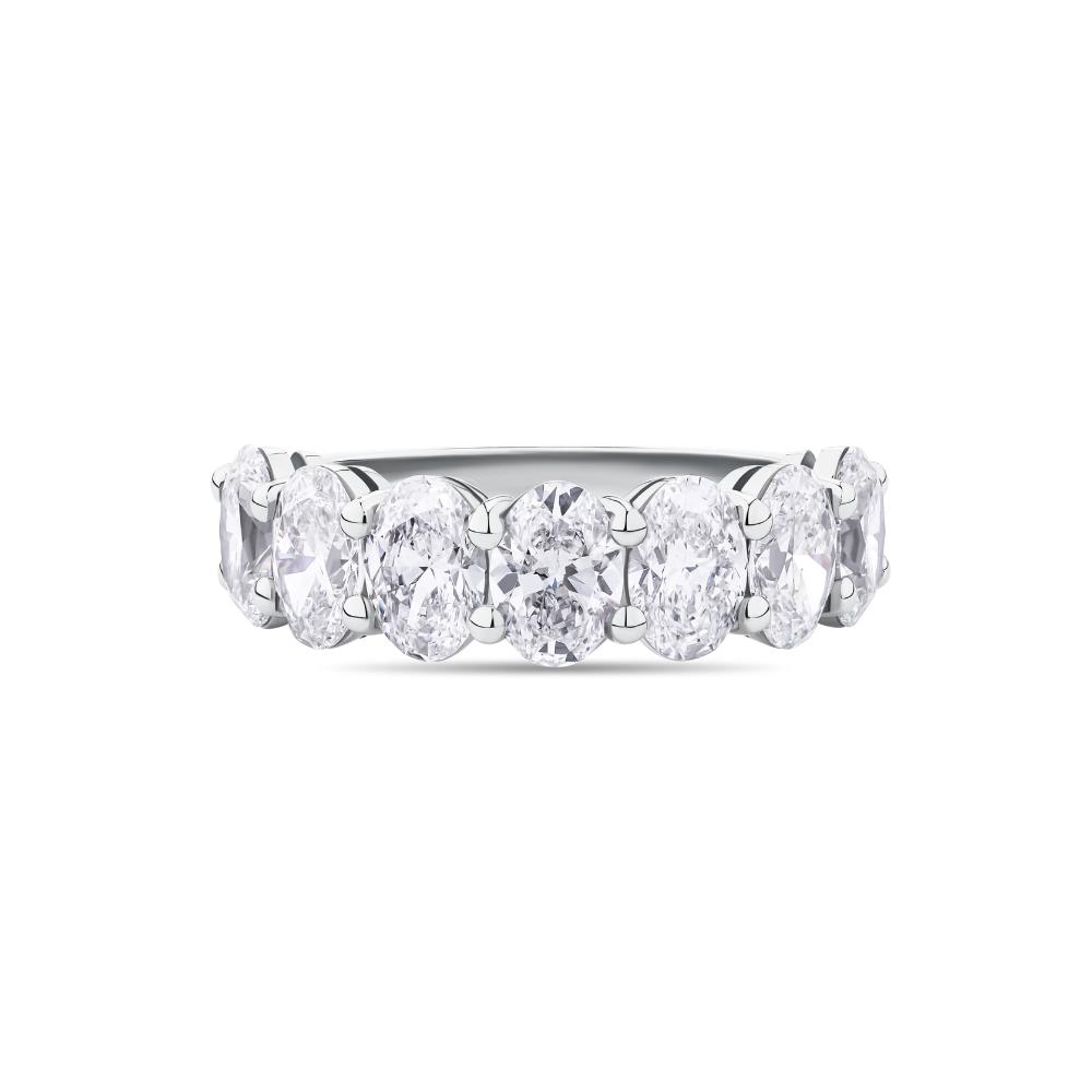 Oval Cut Diamond Eternity Band in Platinum