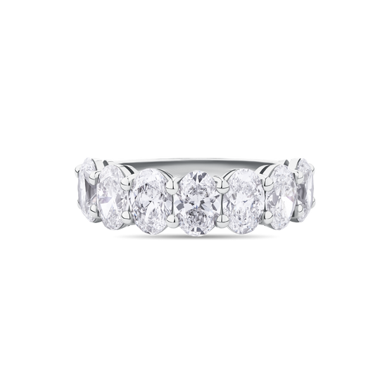 Oval Cut Diamond Eternity Band in Platinum