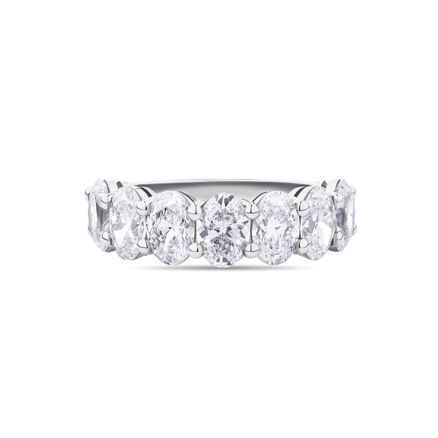 Oval Cut Diamond Eternity Band in Platinum