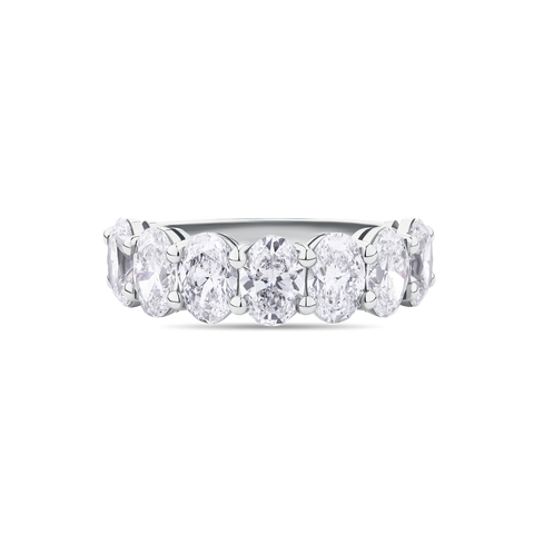 Oval Cut Diamond Eternity Band in Platinum