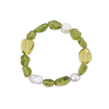 Pearl Peridot and Lemon Quartz Bracelet