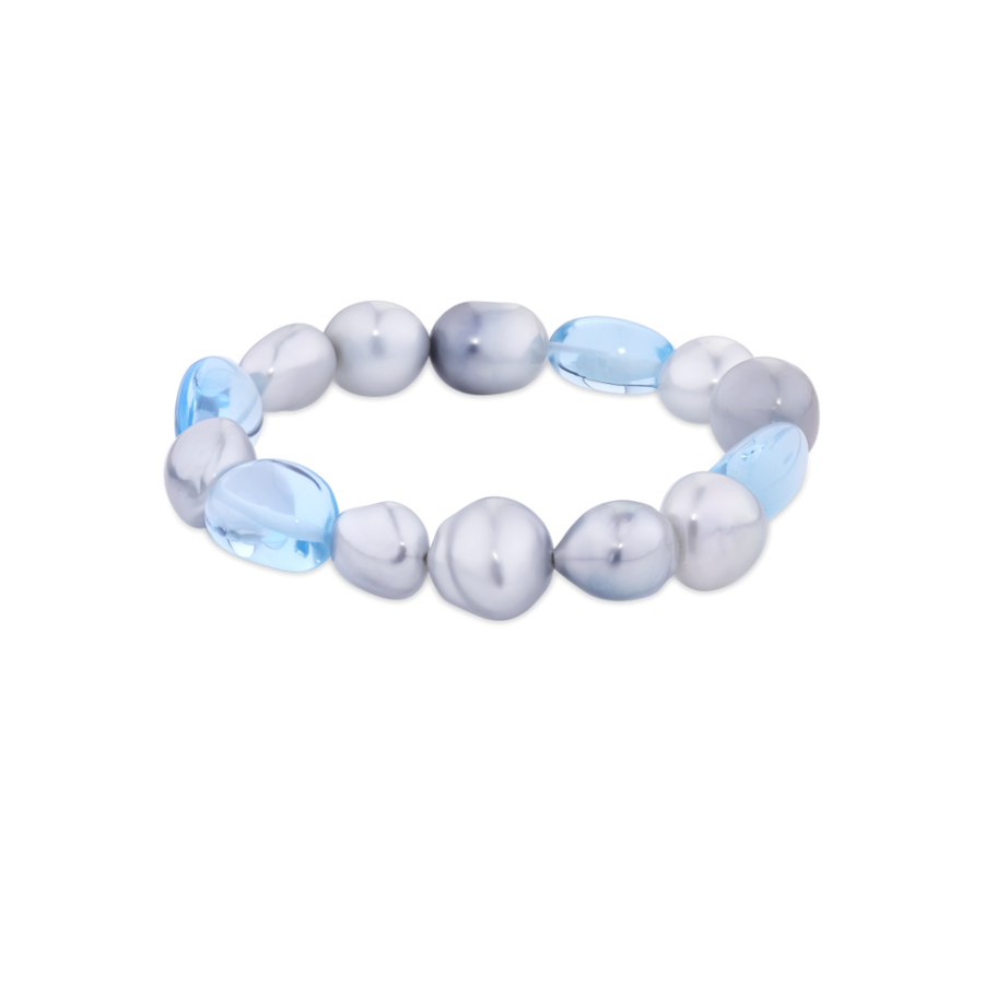 South Sea Pearl and Blue Topaz Bracelet