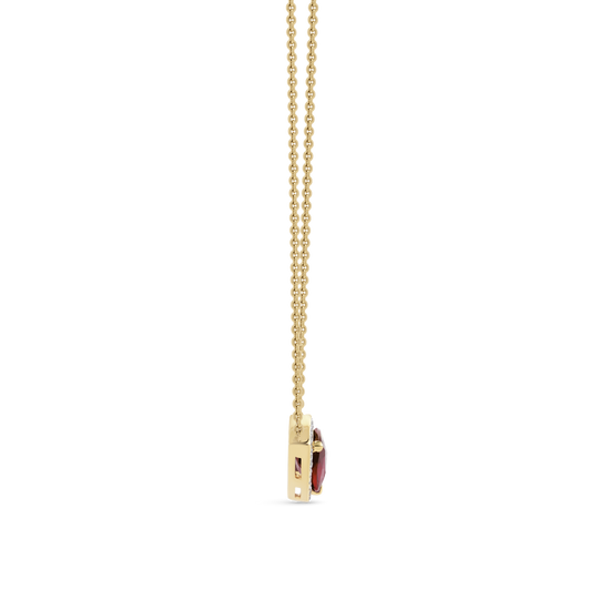 1.53ct Pear Cut Ruby and Diamond Cluster Pendant Necklace
