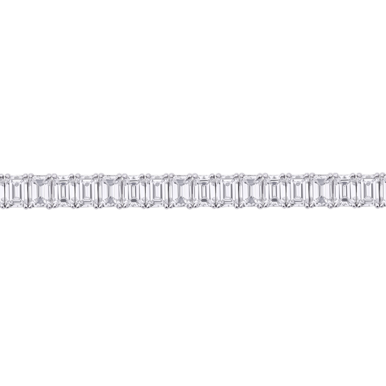 19.85ct Emerald Cut Diamond Tennis Necklace