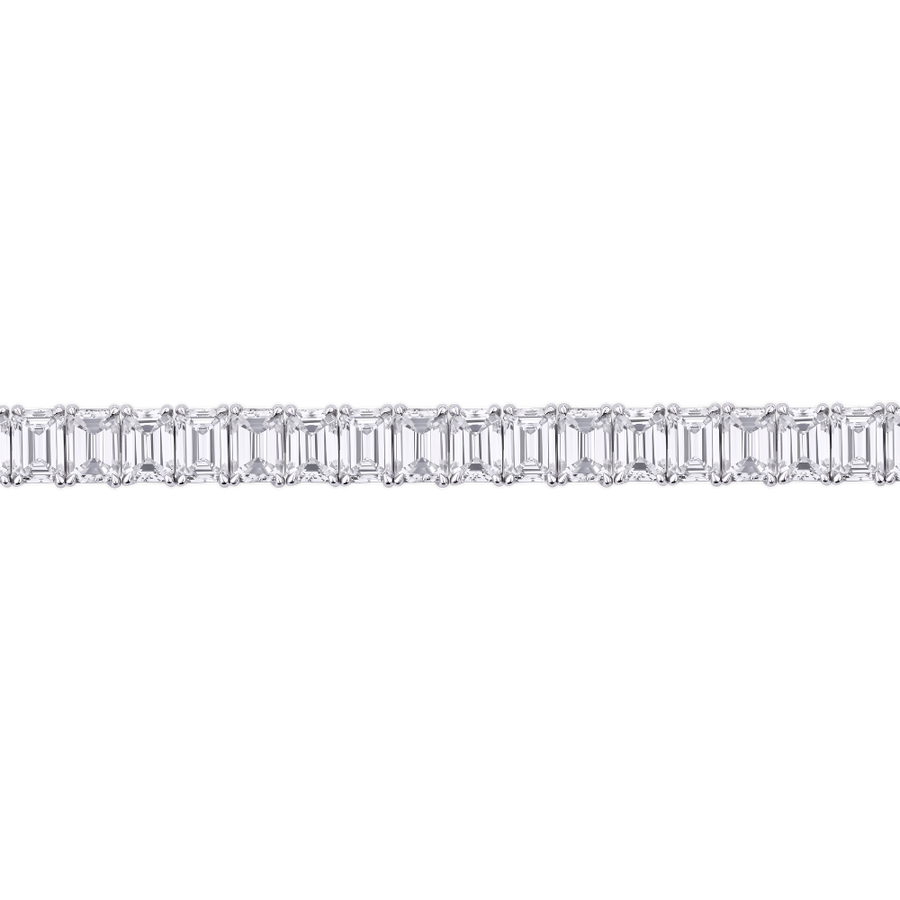 19.85ct Emerald Cut Diamond Tennis Necklace
