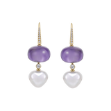 Amethyst and South Sea Pearl Drop Earrings
