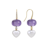 Amethyst and South Sea Pearl Drop Earrings