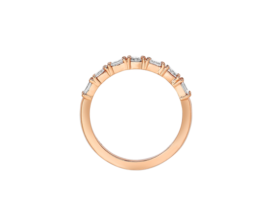 A.G Designer Jeweller signature custom made and designed emerald and oval cut alternating diamond half eternity band.