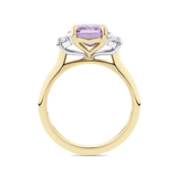 Emerald Cut Pink Sapphire and Diamond Ring