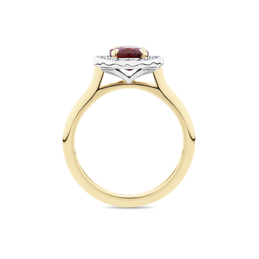 Antique Style Ruby and Diamond Ring in 18ct Yellow Gold