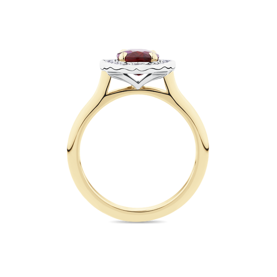 Antique Style Ruby and Diamond Ring in 18ct Yellow Gold
