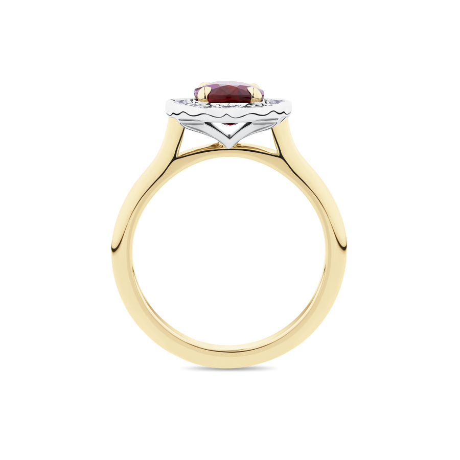 Antique Style Ruby and Diamond Ring in 18ct Yellow Gold