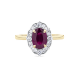 Antique Style Ruby and Diamond Ring in 18ct Yellow Gold