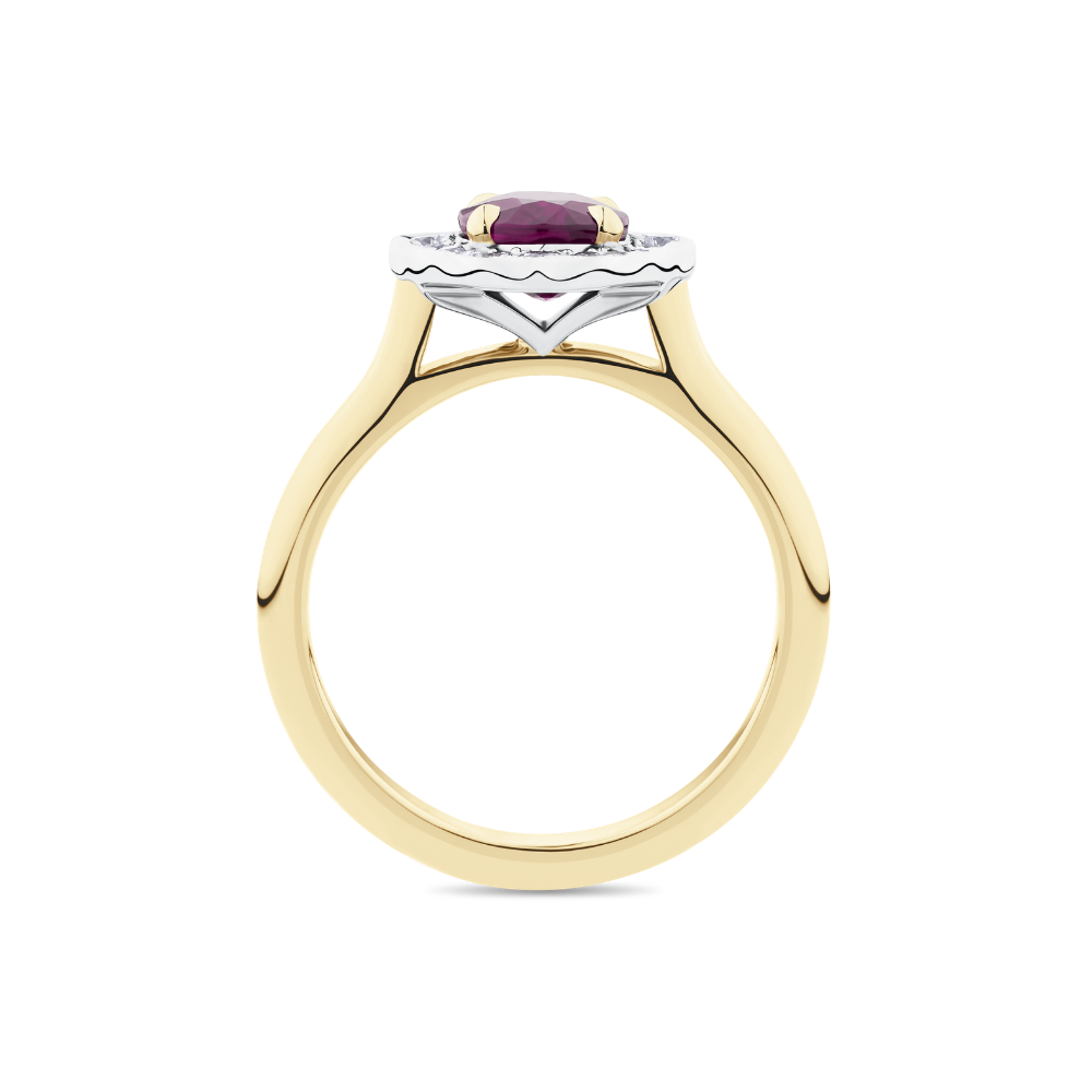 Antique Style Ruby and Diamond Ring in 18ct Yellow Gold