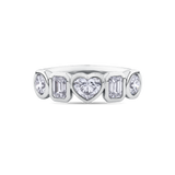 Mixed Diamond Cut Band in 18ct White Gold