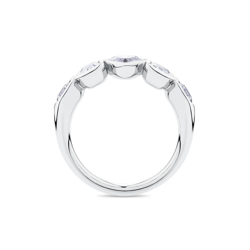 Mixed Diamond Cut Band in 18ct White Gold