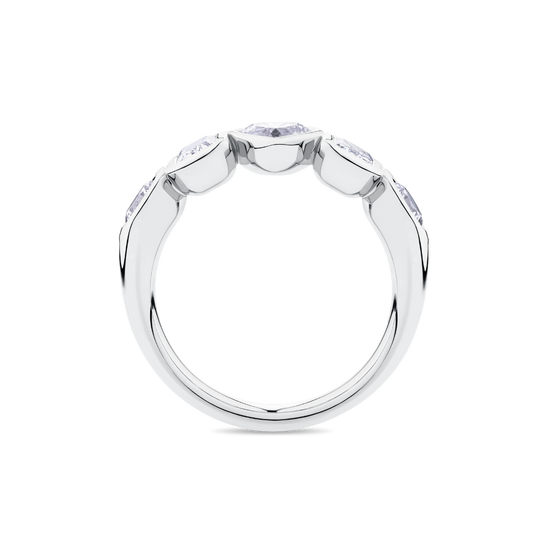Mixed Diamond Cut Band in 18ct White Gold