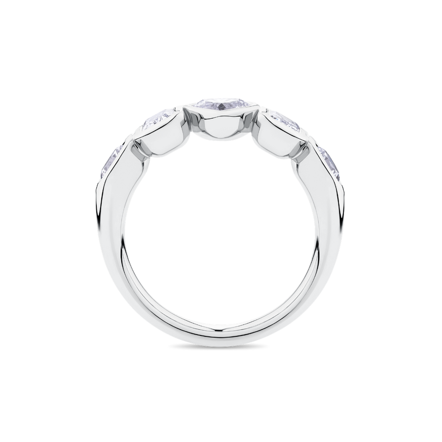 Mixed Diamond Cut Band in 18ct White Gold