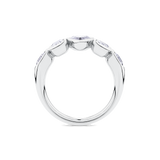 Mixed Diamond Cut Band in 18ct White Gold