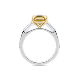 Emerald Cut Yellow Sapphire Ring in Platinum