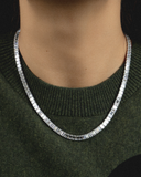 Emerald Cut Diamond Tennis Necklace in 18ct White Gold