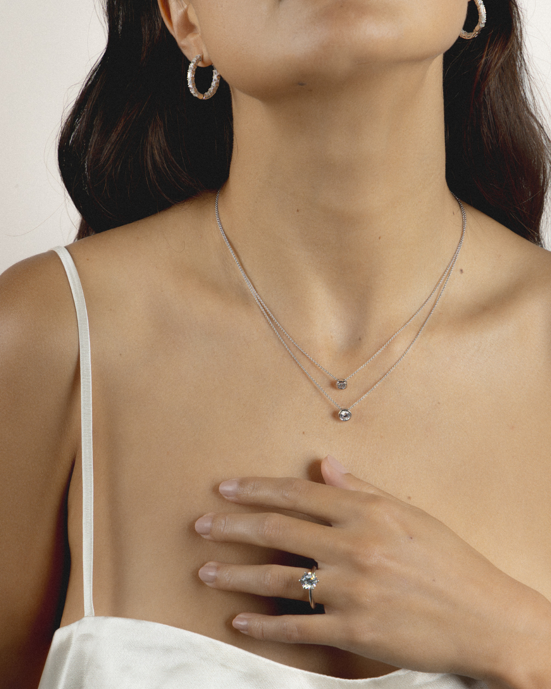 Grand Diamond Bezel Set Pendant Necklace