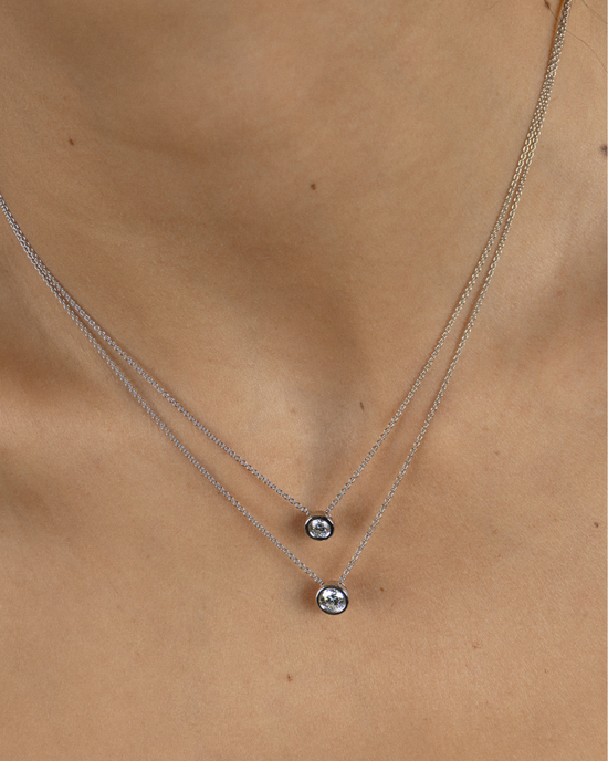 Grand Diamond Bezel Set Pendant Necklace