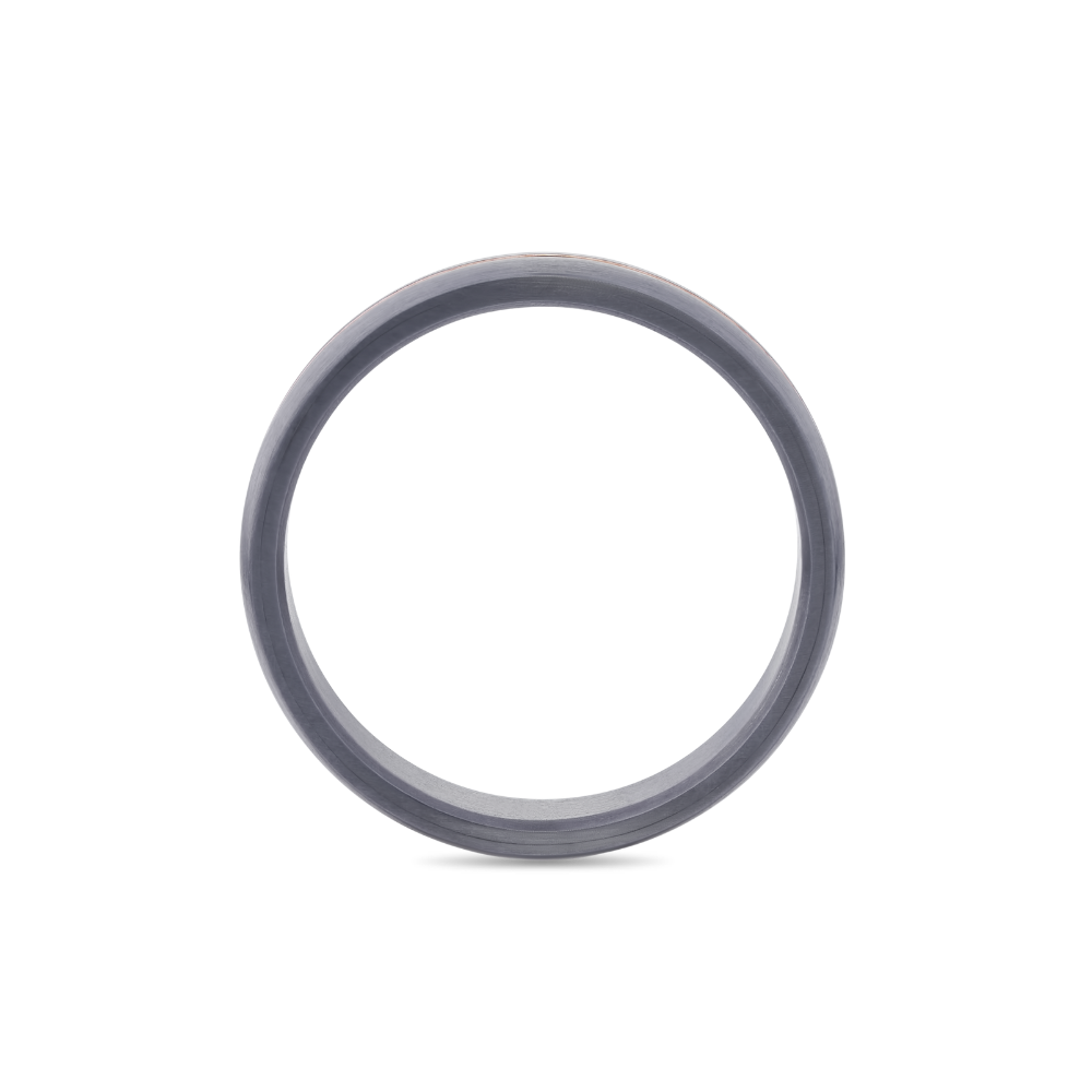 Tantalum Mens Wedding Band with Yellow Gold Sleeve