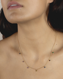 Coloured Gemstone Drop Necklace
